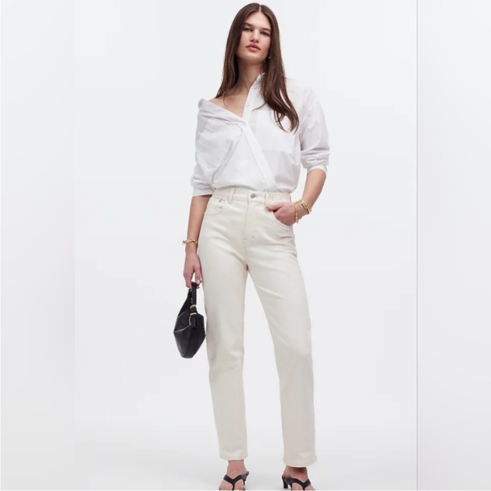 Madewell Women's Tall Straight Leg Cream Jeans